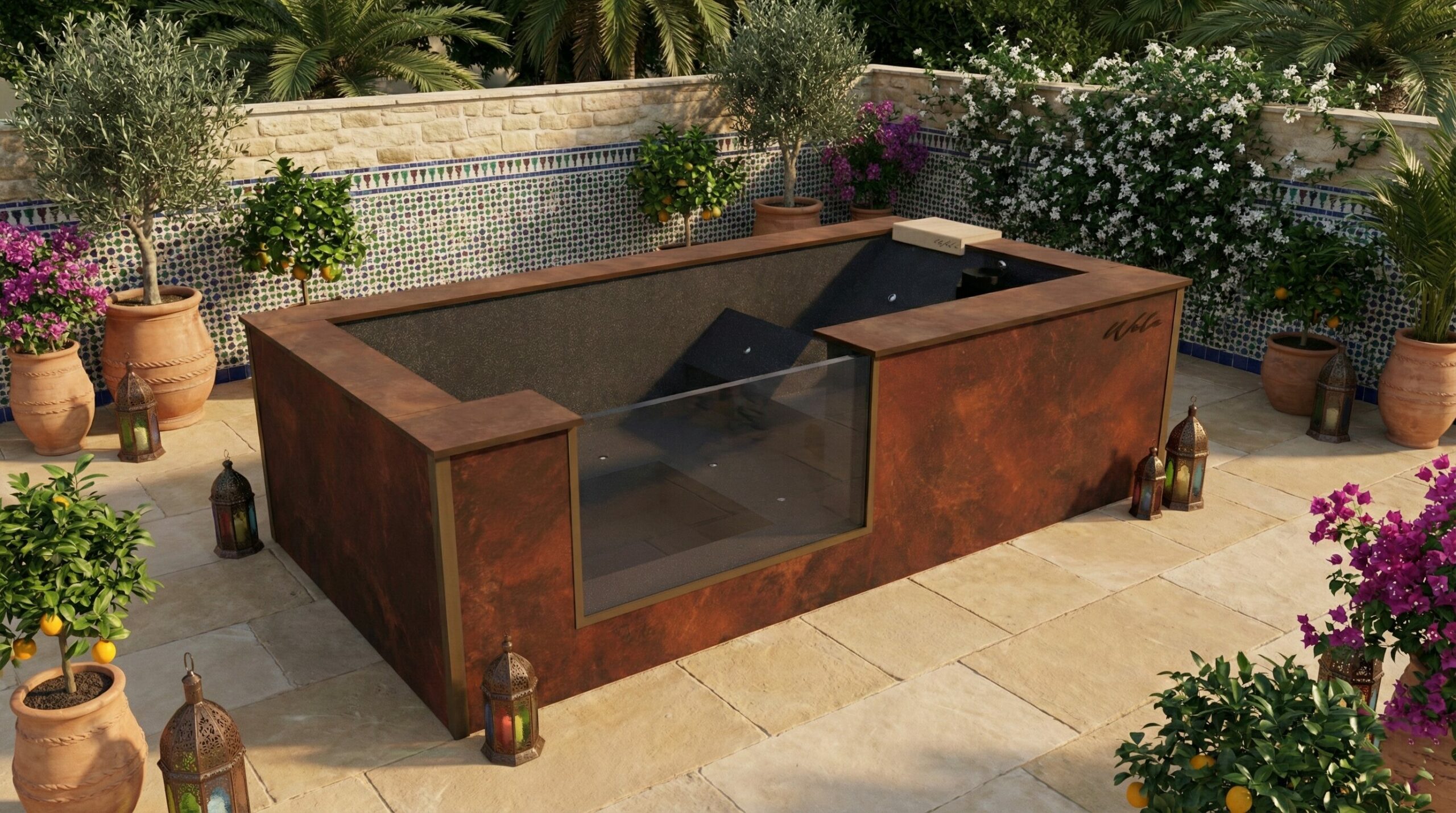 Corten noir Spa Piscine